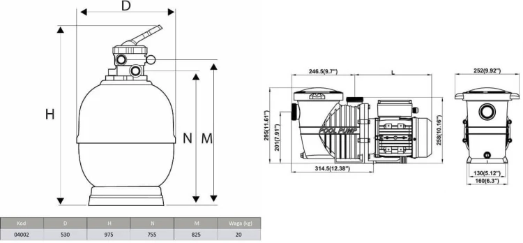 Filtr Do Basenu Z Pompą - Zestaw Syrius Top 2 15