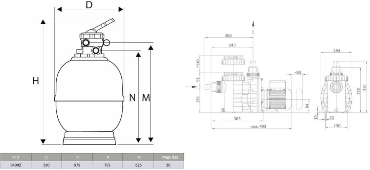 Filtr Do Basenu Z Pompą - Zestaw Syrius Top 2 16