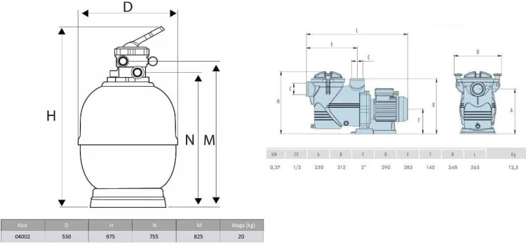 Filtr Do Basenu Z Pompą - Zestaw Syrius Top 2 17