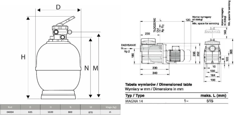 Filtr Do Basenu Z Pompą - Zestaw Syrius Top 2 22