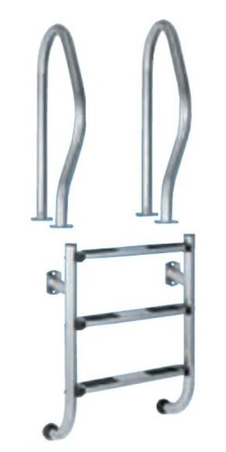 Drabinka Do Basenu Lina Dzielona Stal 304 Nakładki Antislip 2-5 Stopni 1