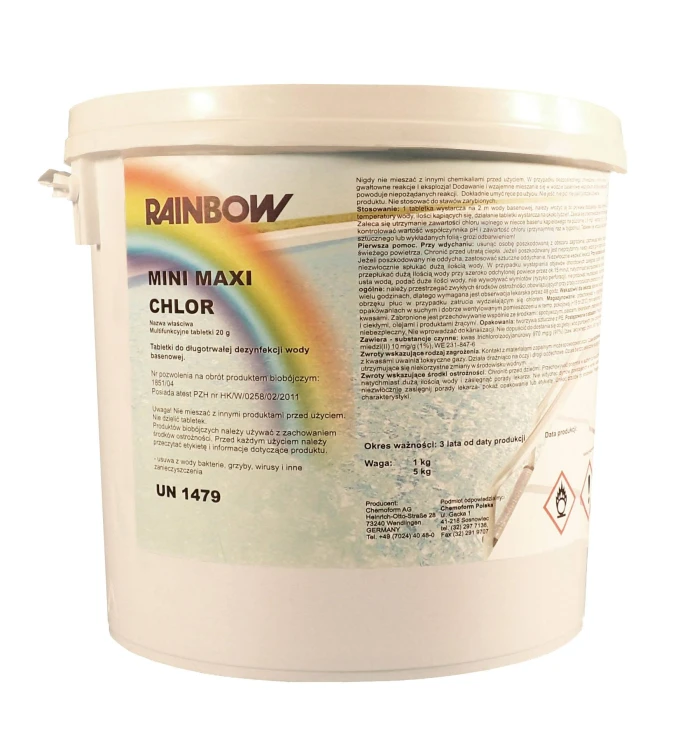 Chlor Do Basenu Mini Tabletki 20g Wolnorozpuszczalne 1kg 5kg 4