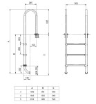 Drabinka Do Basenu Lina Stal 304 Nakładki Antislip 2-5 Stopni 3