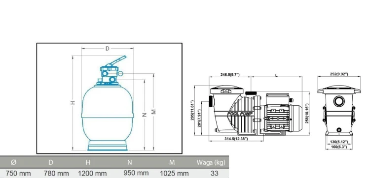 Filtr Do Basenu Z Pompą - Zestaw Syrius Top 2 1
