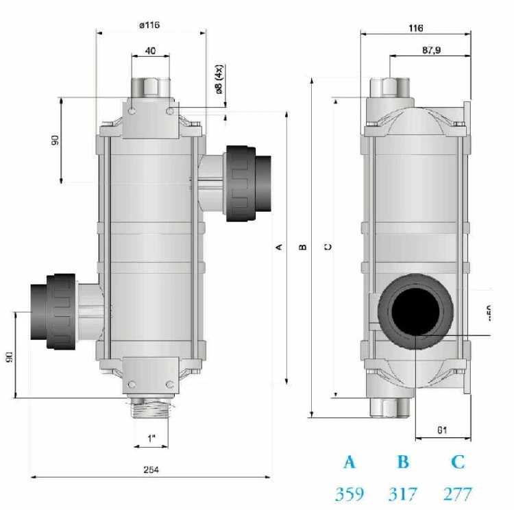 Wymiennik Ciepła Obudowa Z Tworzywa 40kw 75kw 1