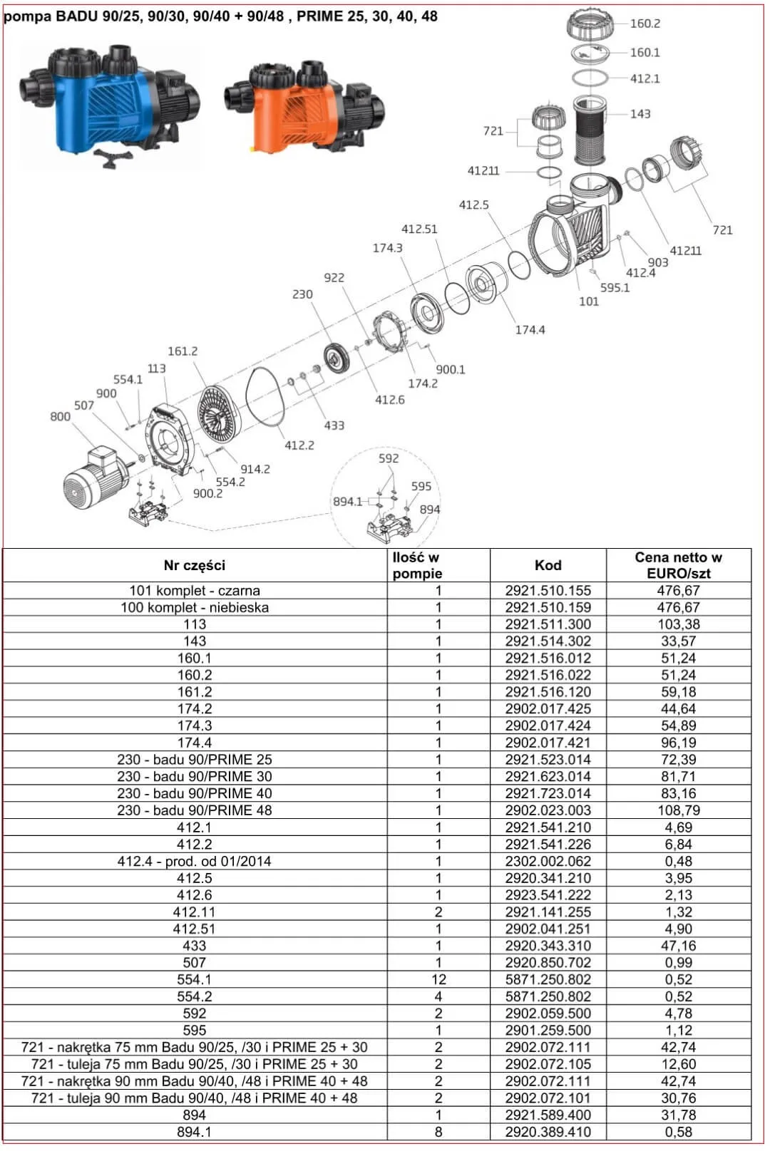 Speck Badu Prime 90-7 90-11 90-13 90-15 90-15G 90-20 90-20G czesci zamienne