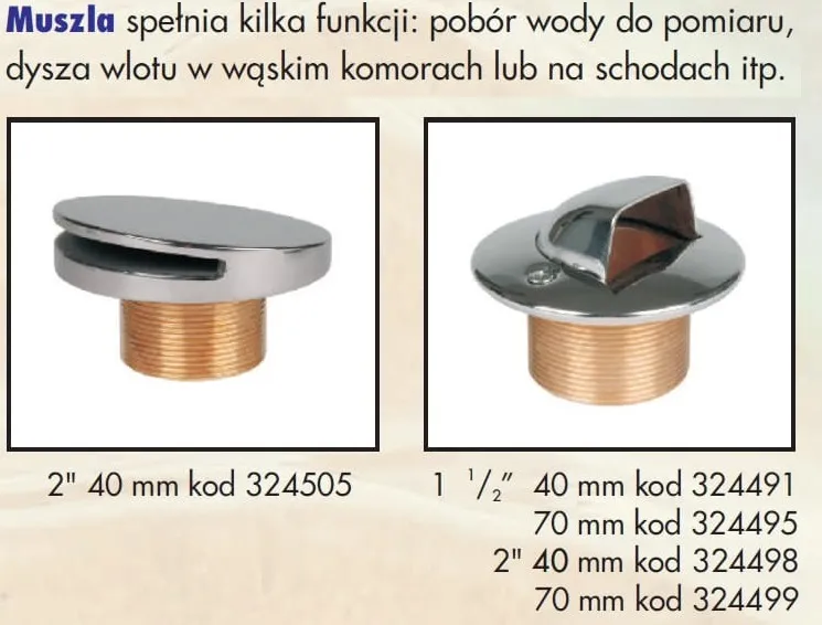 muszle probiercze do basenów