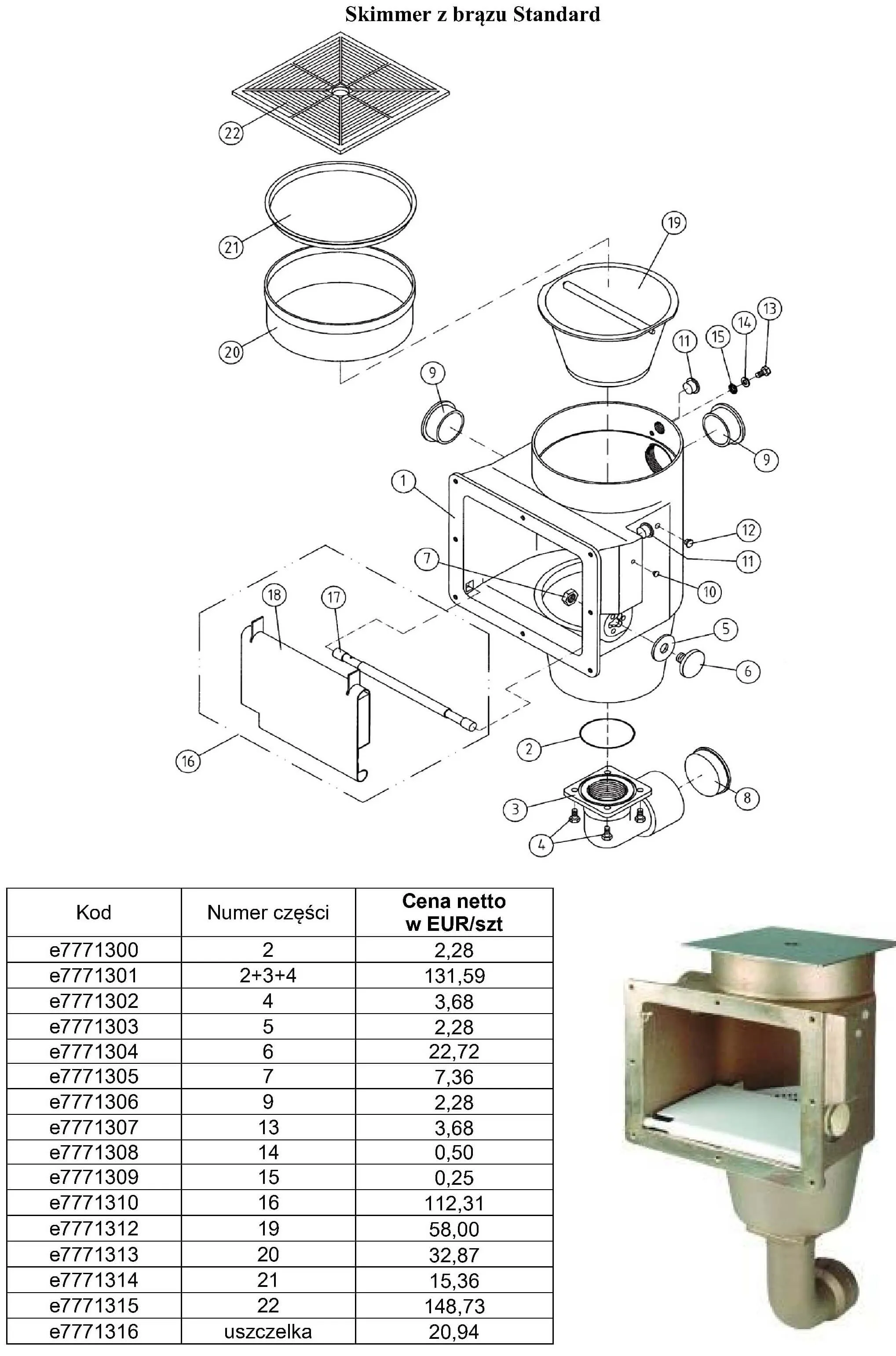 czesci skimer braz standard