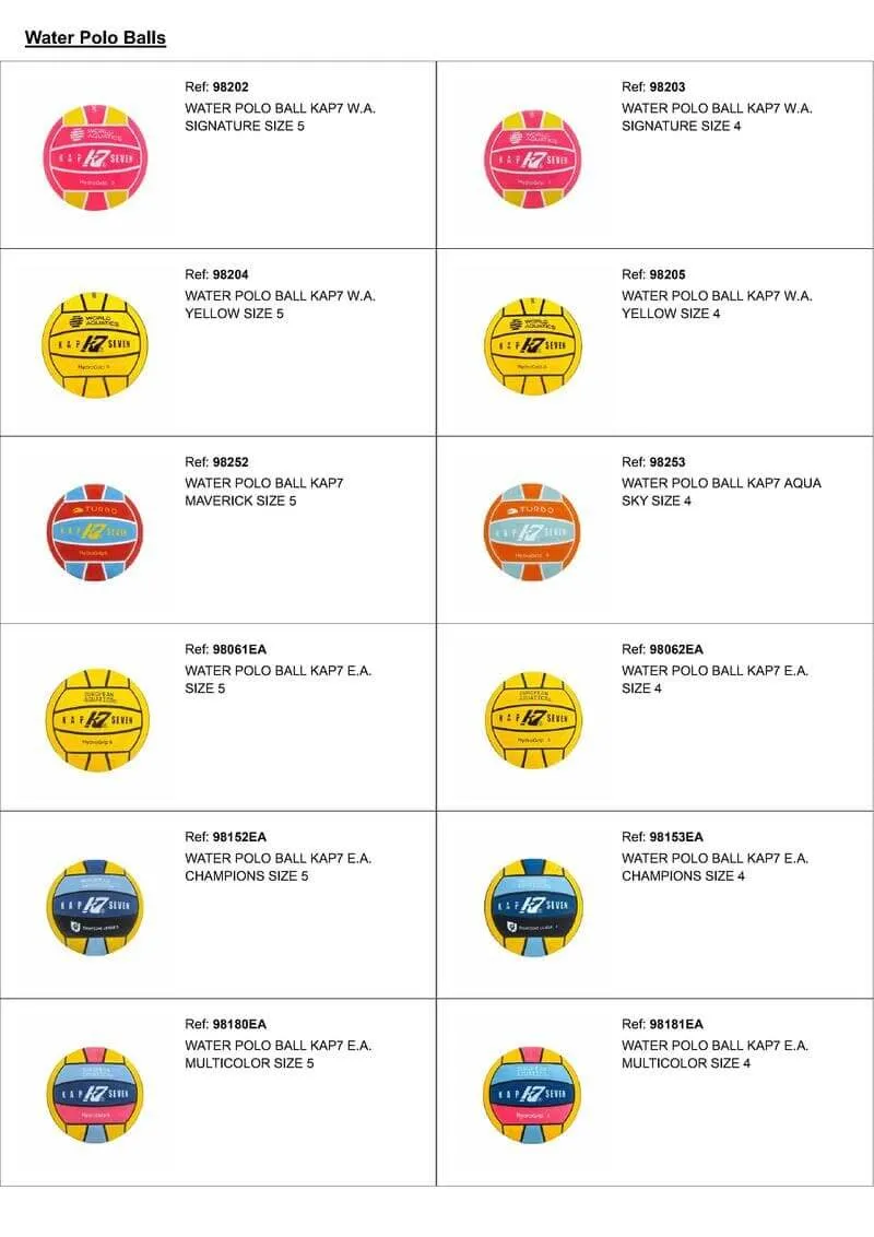 Oficjalne Piłki Do Waterpolo KAP K7 I Akcesoria